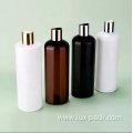 Wholesale Customized Empty Shampoo PET Plastic Bottle With Gold Black White Disc Top Cap